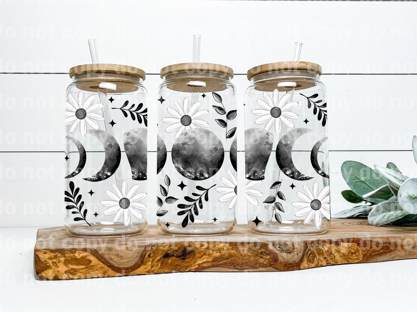 Floral Moon Phases 16oz Cup Wrap