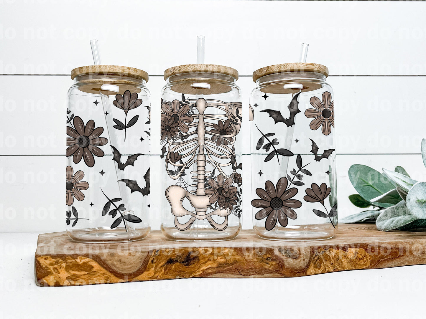 Envoltura de taza floral Ribcage de 16 oz