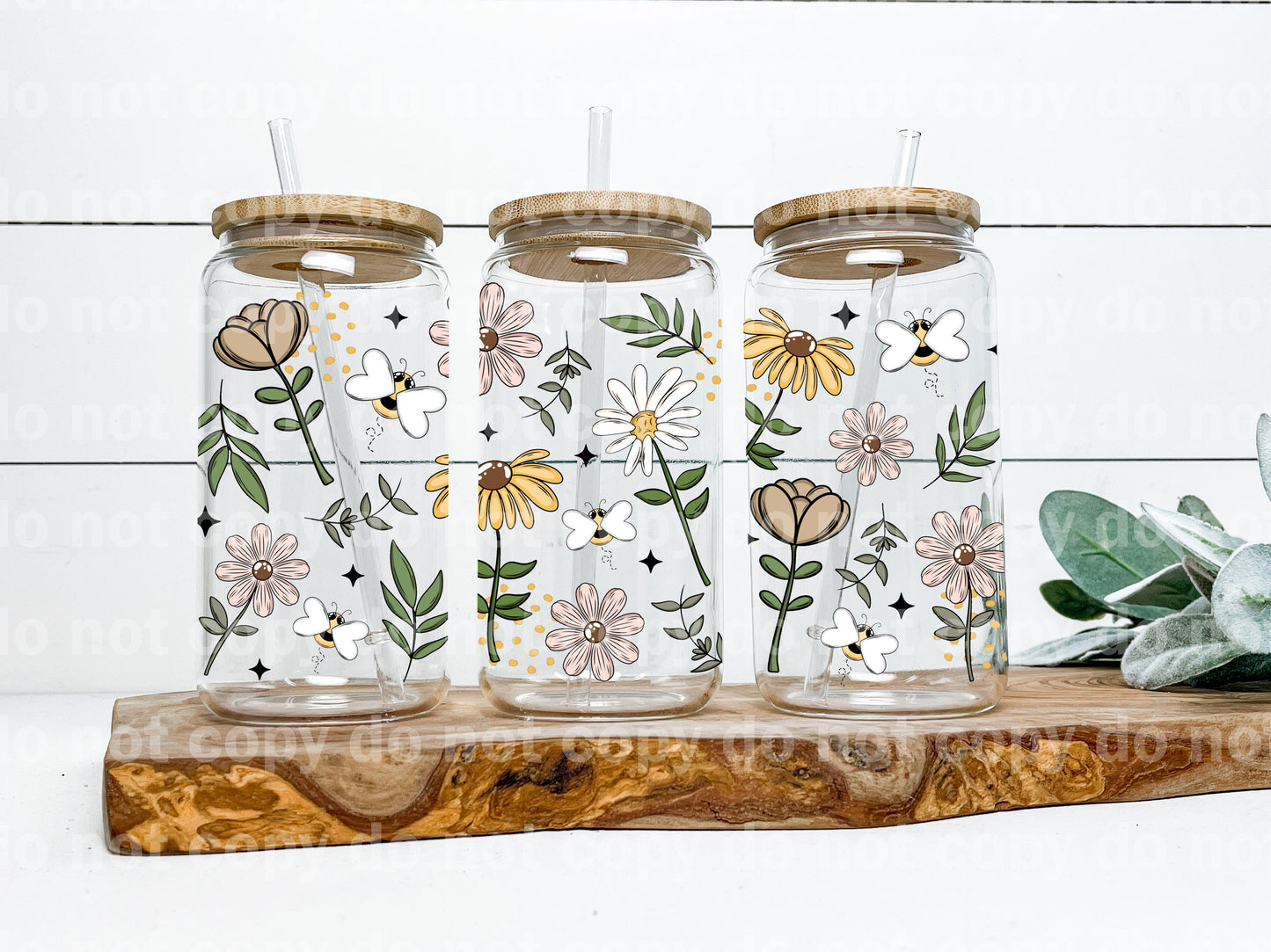Flowers and Bees 16oz Cup Wrap