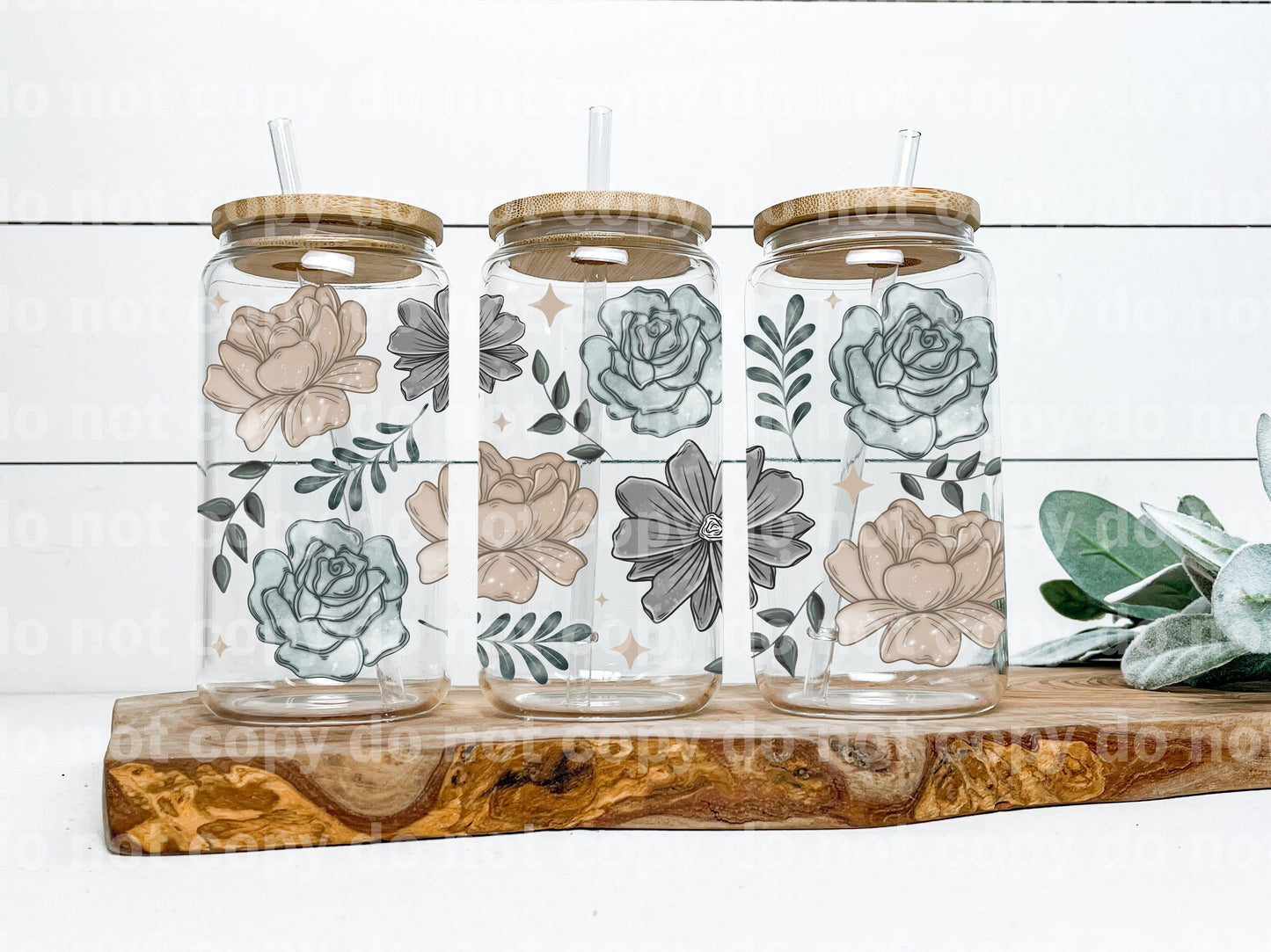 Floral Sparkle 16oz Cup Wrap
