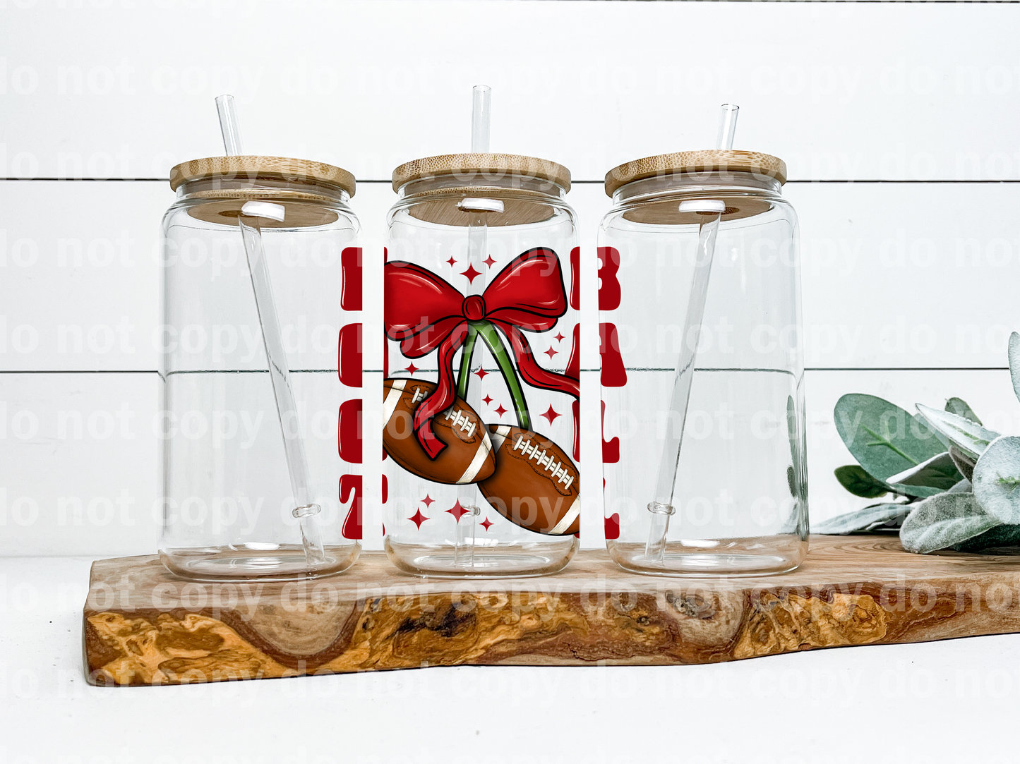 Football Bow Black Font/Red Font