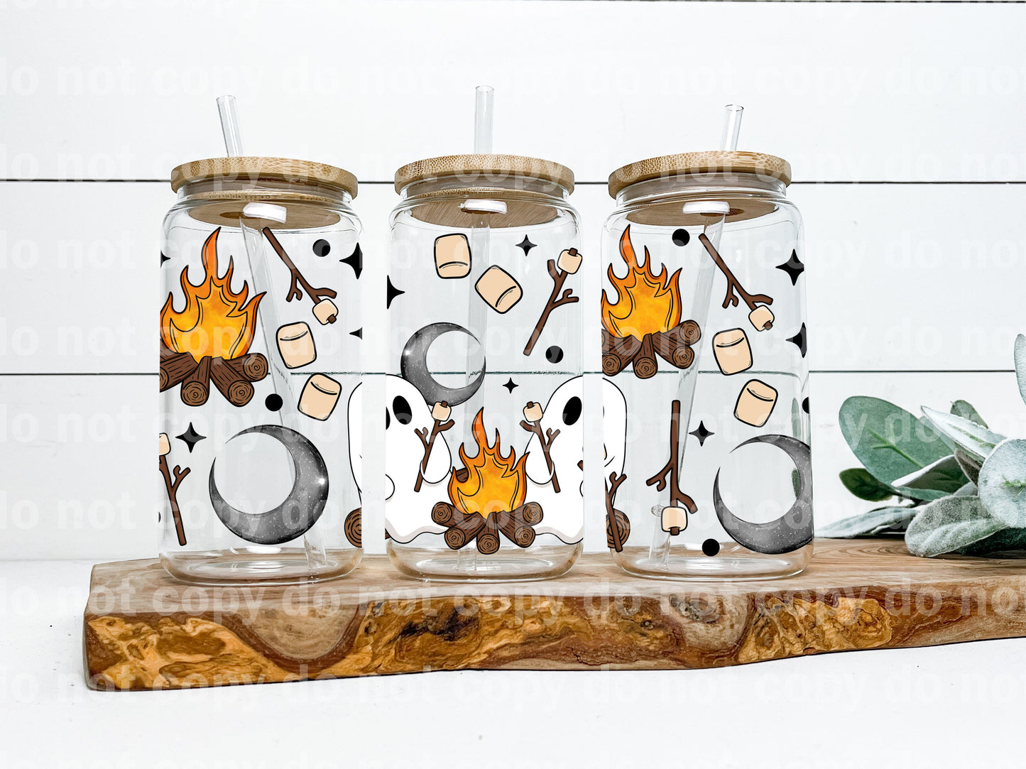 Ghosty Campfire 16oz Cup Wrap