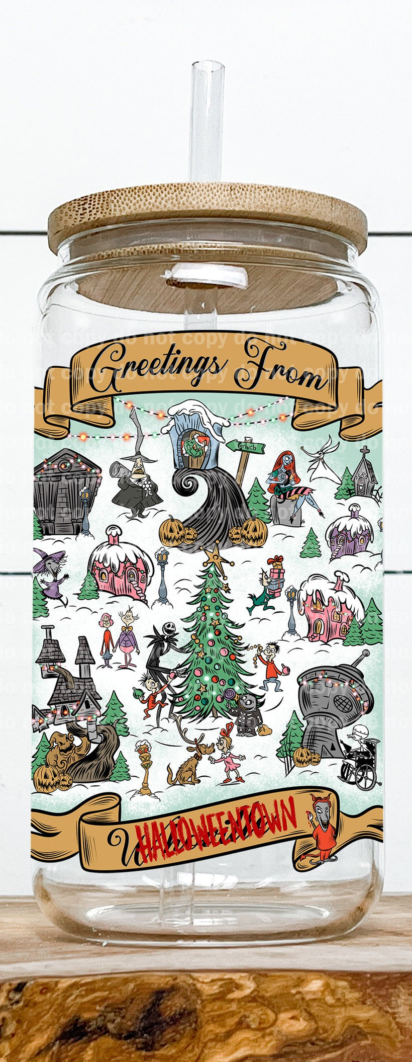 Calcomanía Saludos desde la ciudad de Halloween 3,6 x 4,3