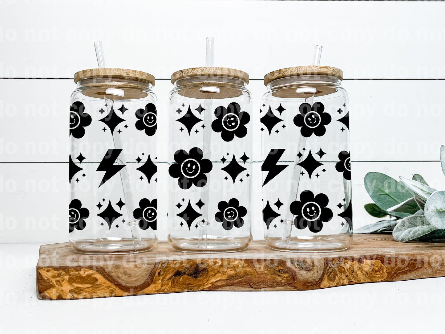 Groovy Flowers Lightning Bolt 16oz Cup Wrap