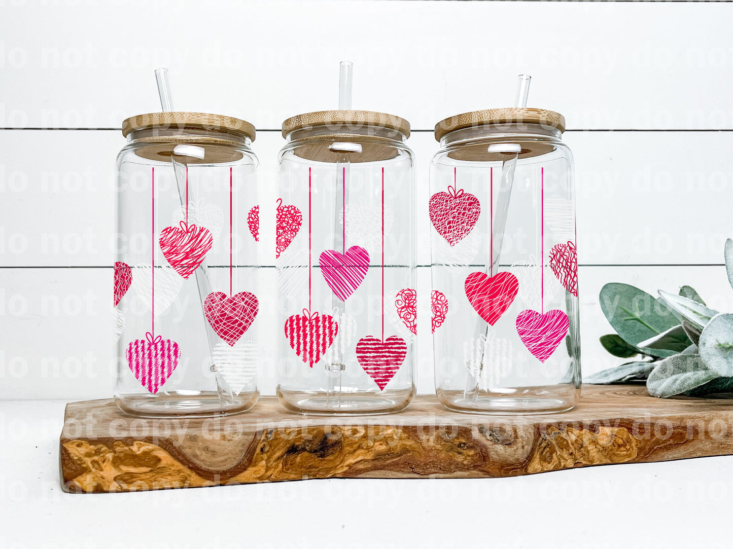 Hanging Hearts Pink 16oz Cup Wrap