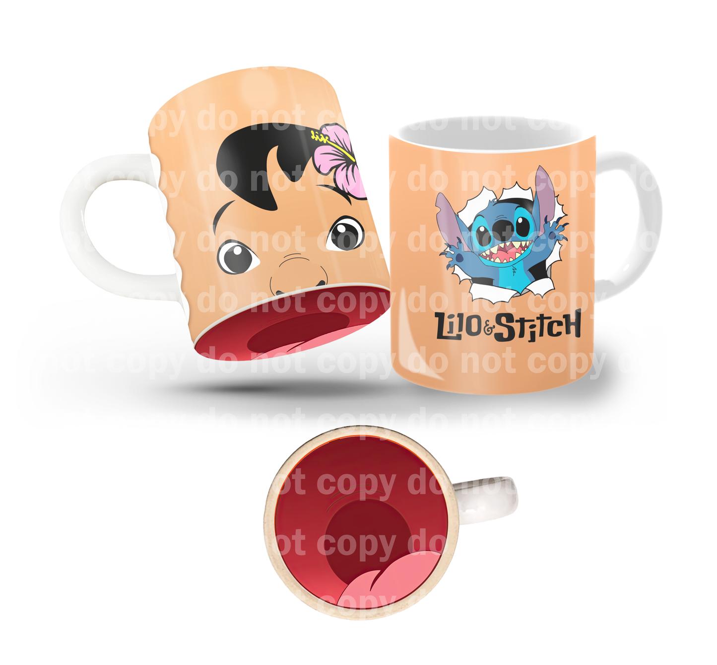 Hawaiian Girl Tilt & Sip Mug Wrap + Bottom Design Set