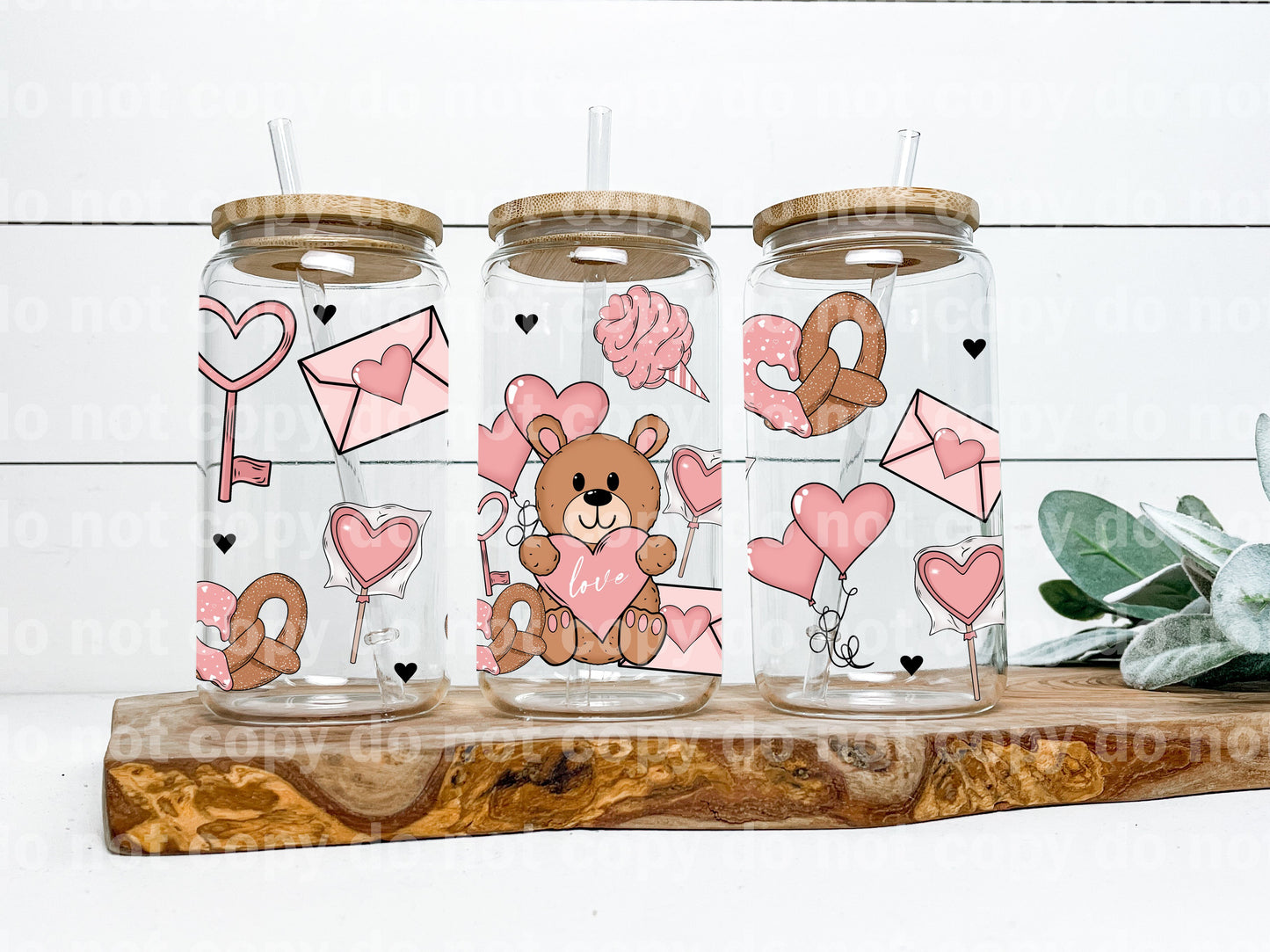 Heart Bear 16oz Cup Wrap