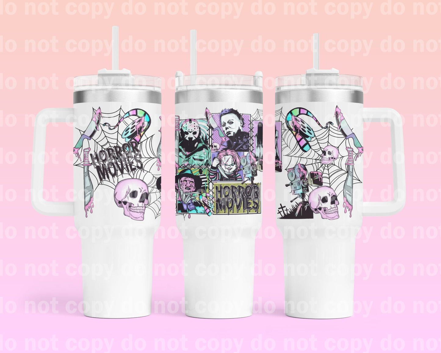 Horror Movies Skull 40oz Cup Wrap