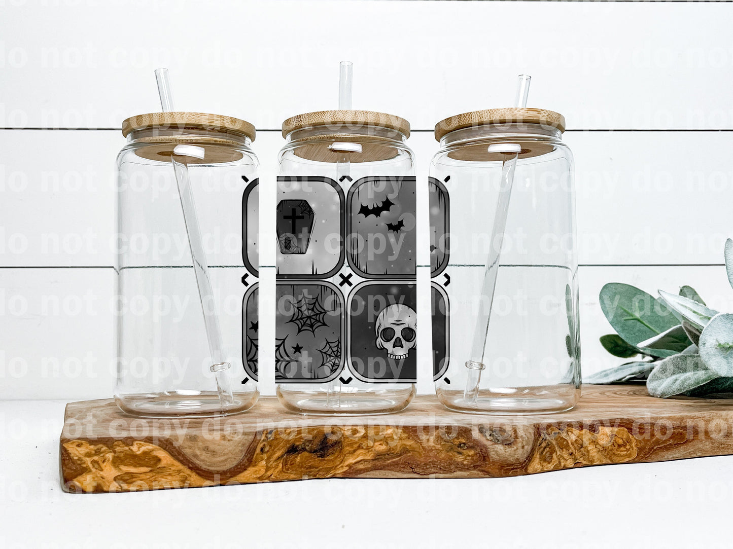 Horror Things Collage Grayscale Decal 3.7 x 3.7