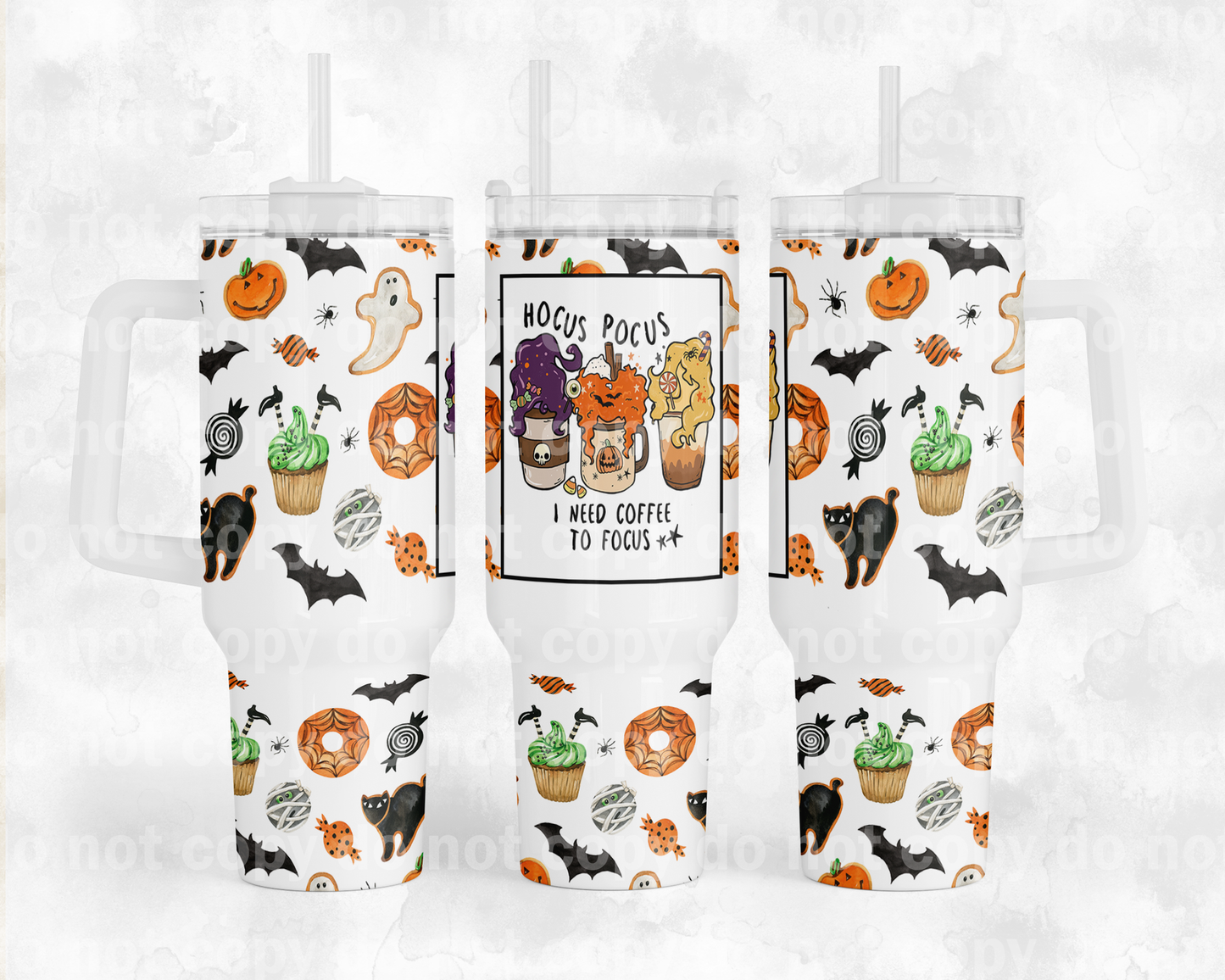 Hp I Need Coffee To Focus with Bottom Option 40oz Cup Wrap