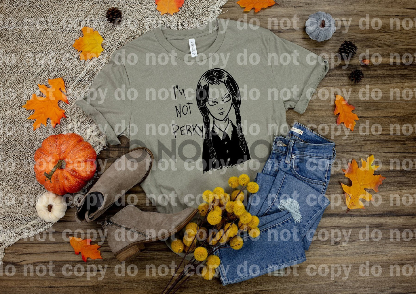 Wednesday I'm not perky Hand drawn Dream Print or Sublimation Print
