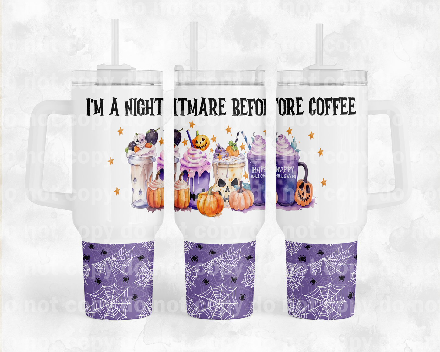 I'm A Nightmare Before Coffee with Bottom Option 40oz Cup Wrap