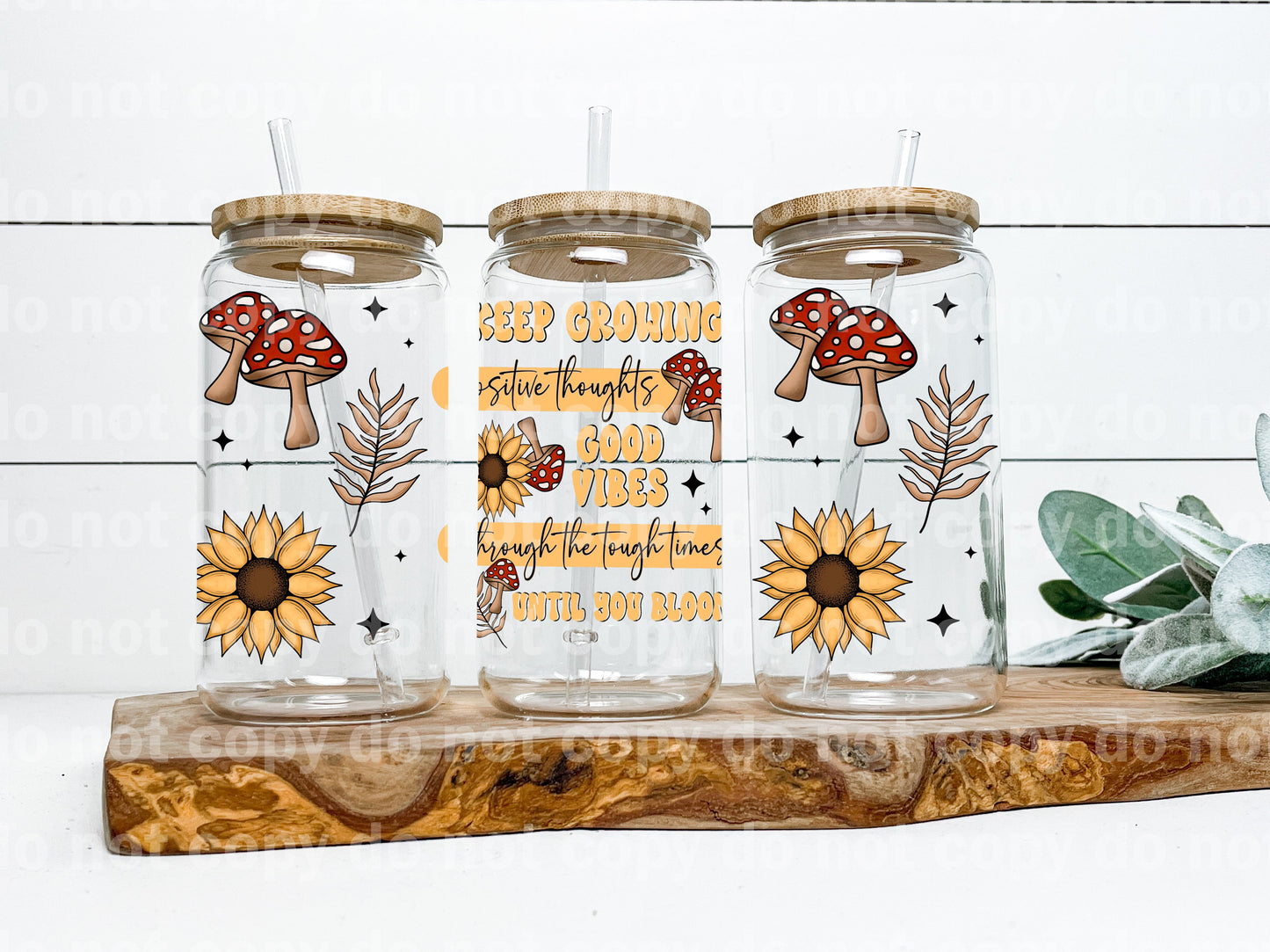 Keep Growing Positive Thoughts 16oz Cup Wrap