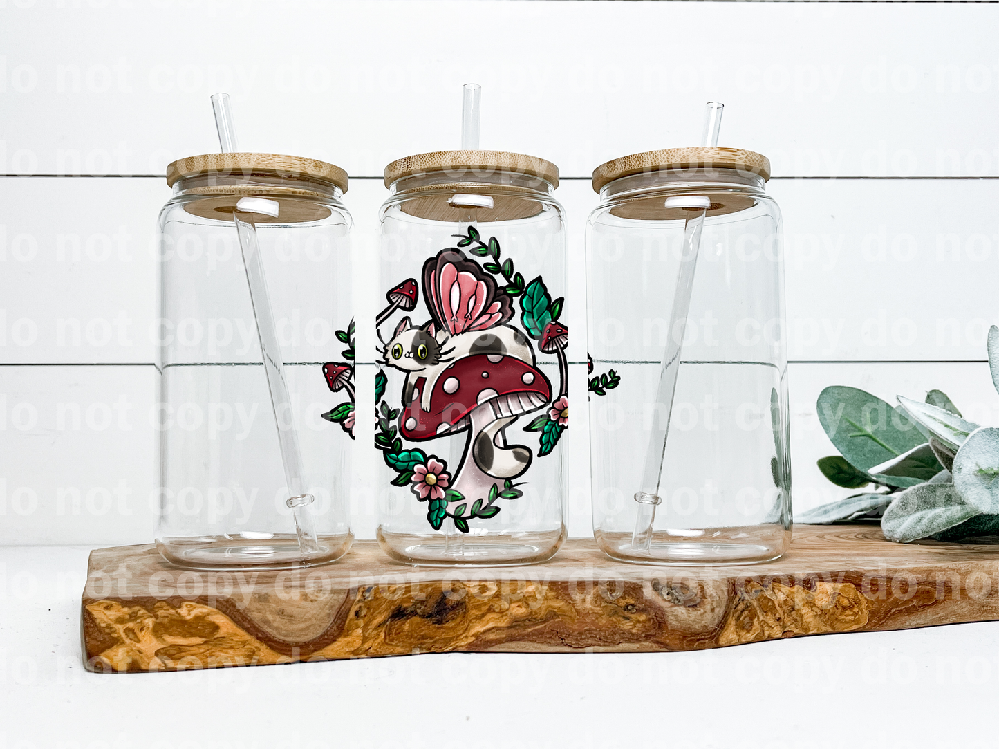 Kitty Mushroom Fairy Black Outline/White Outline