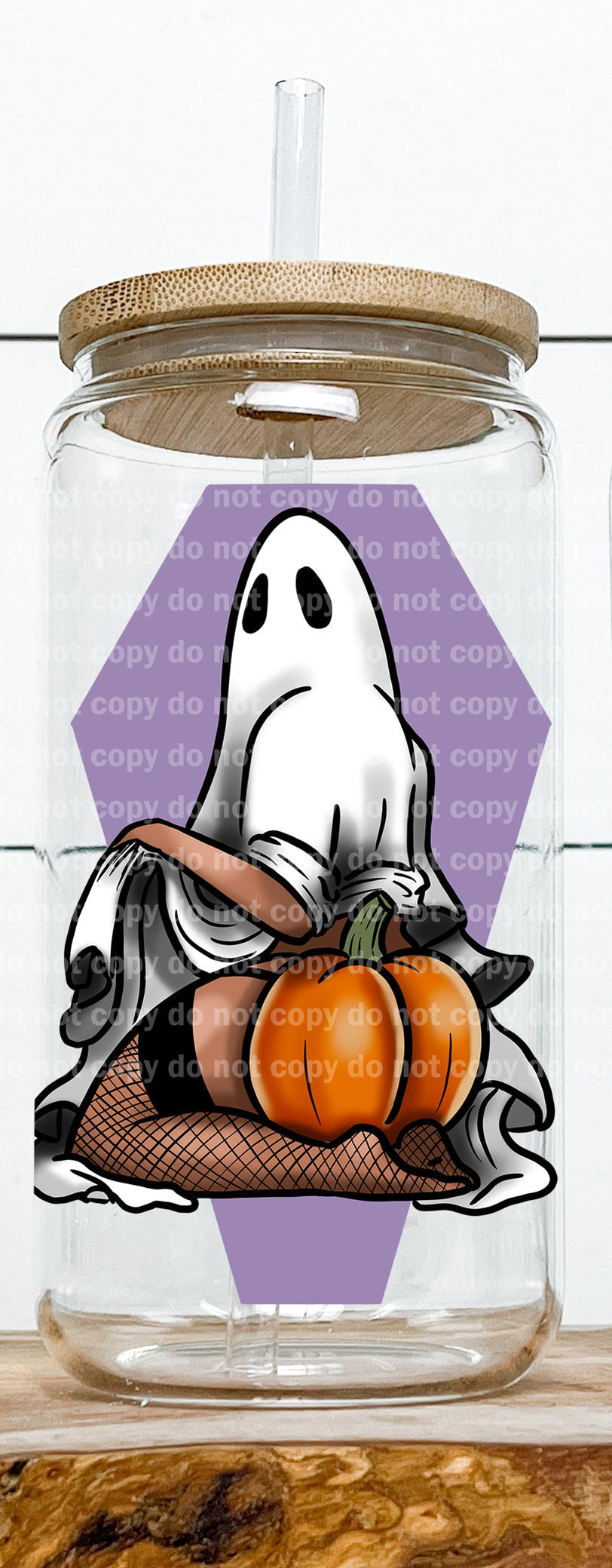 Lady Ghost Pumpkin bumkin Decal 3 x 4.5