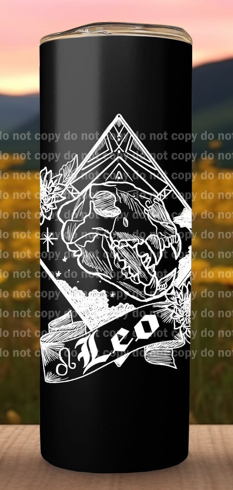 Leo Lion Skull White Decal 3.5 x 4.4