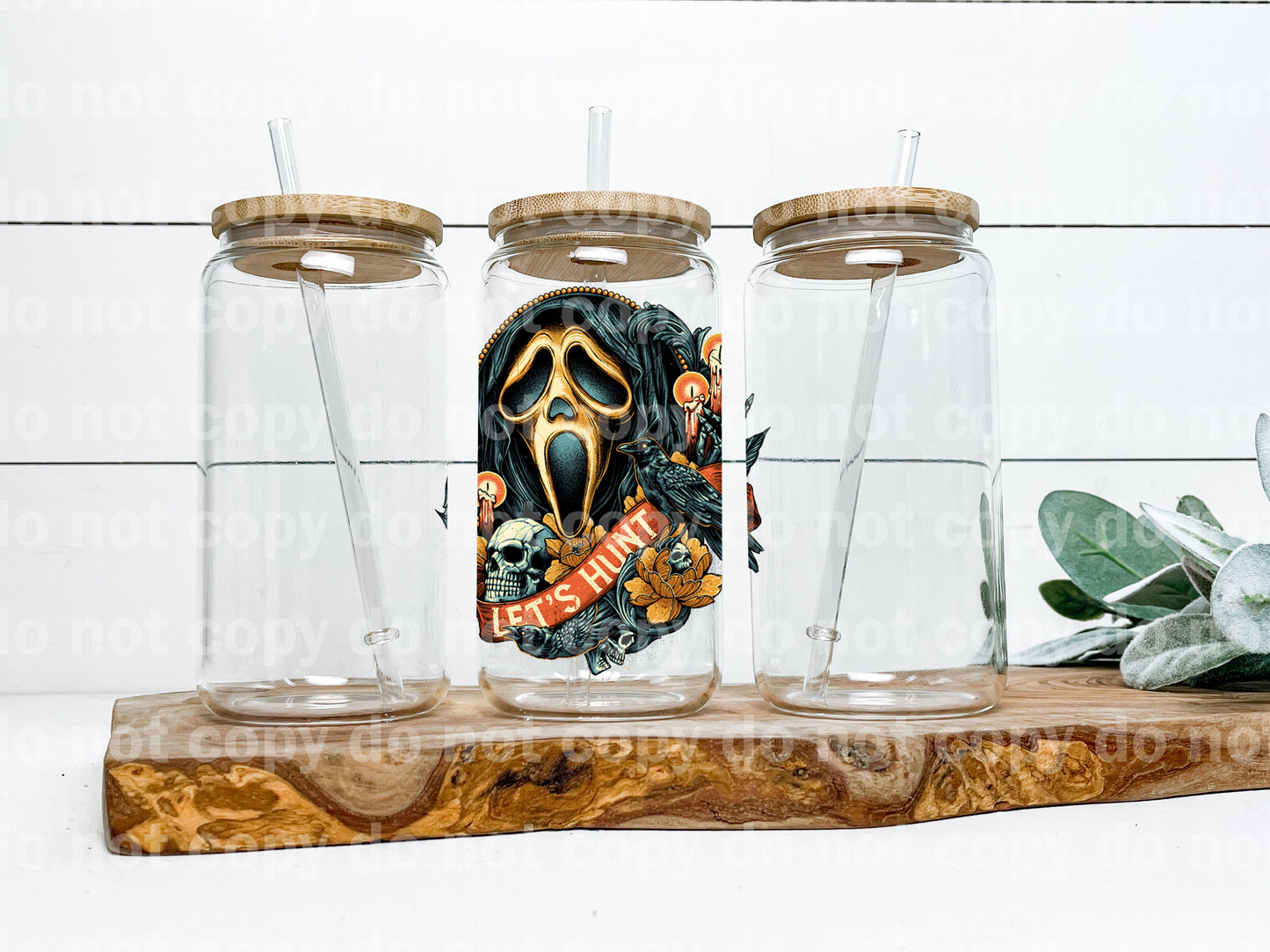 Let's Hunt Ghost Face Decal 3.8 x 4.5