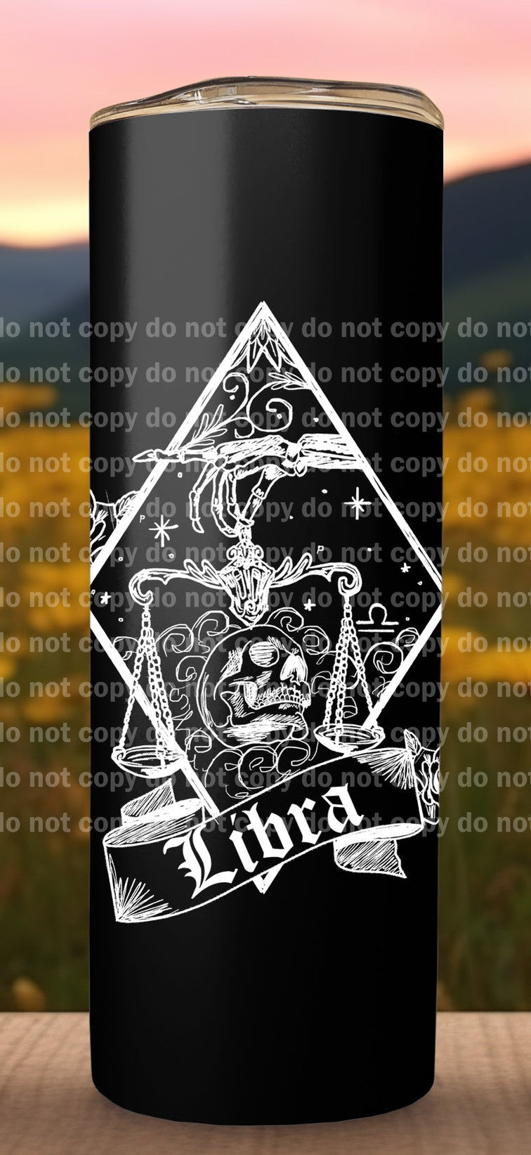 Libra Scale Skull White Decal 3.3 x 4.5