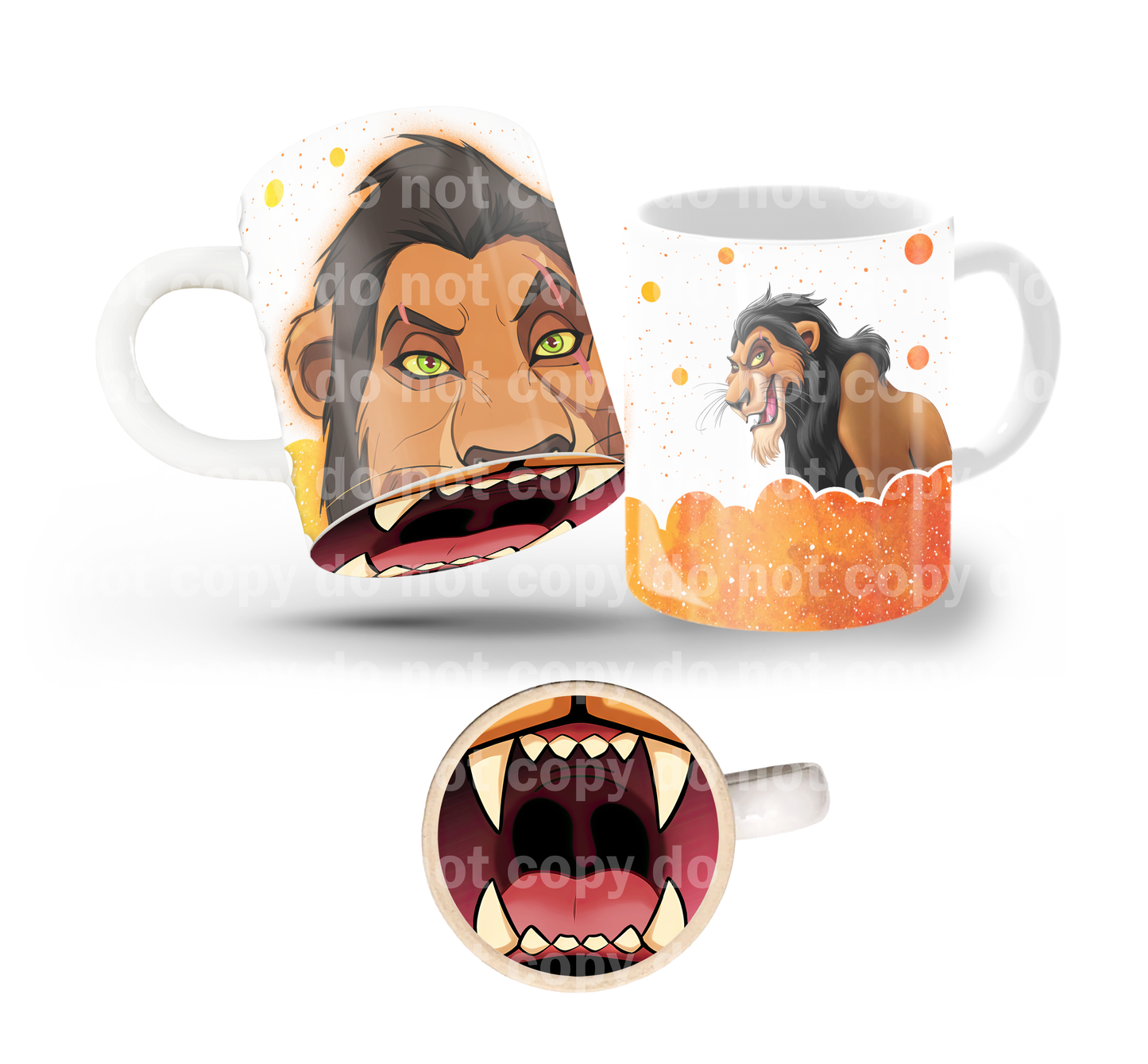 Lion Fighter Brother Tilt & Sip Mug Wrap + Bottom Design Set