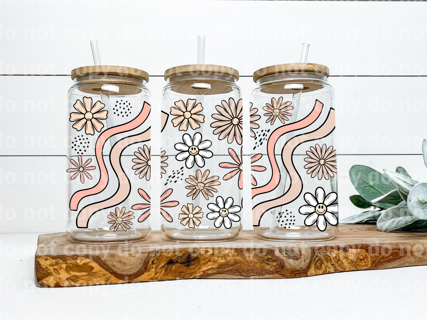 Envoltura de taza floral sonriente de 16 oz de Little Life