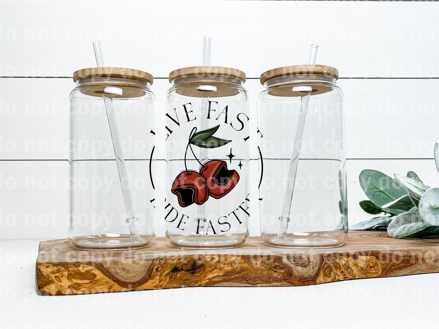 Live Fast Ride Faster Cherry Helmet