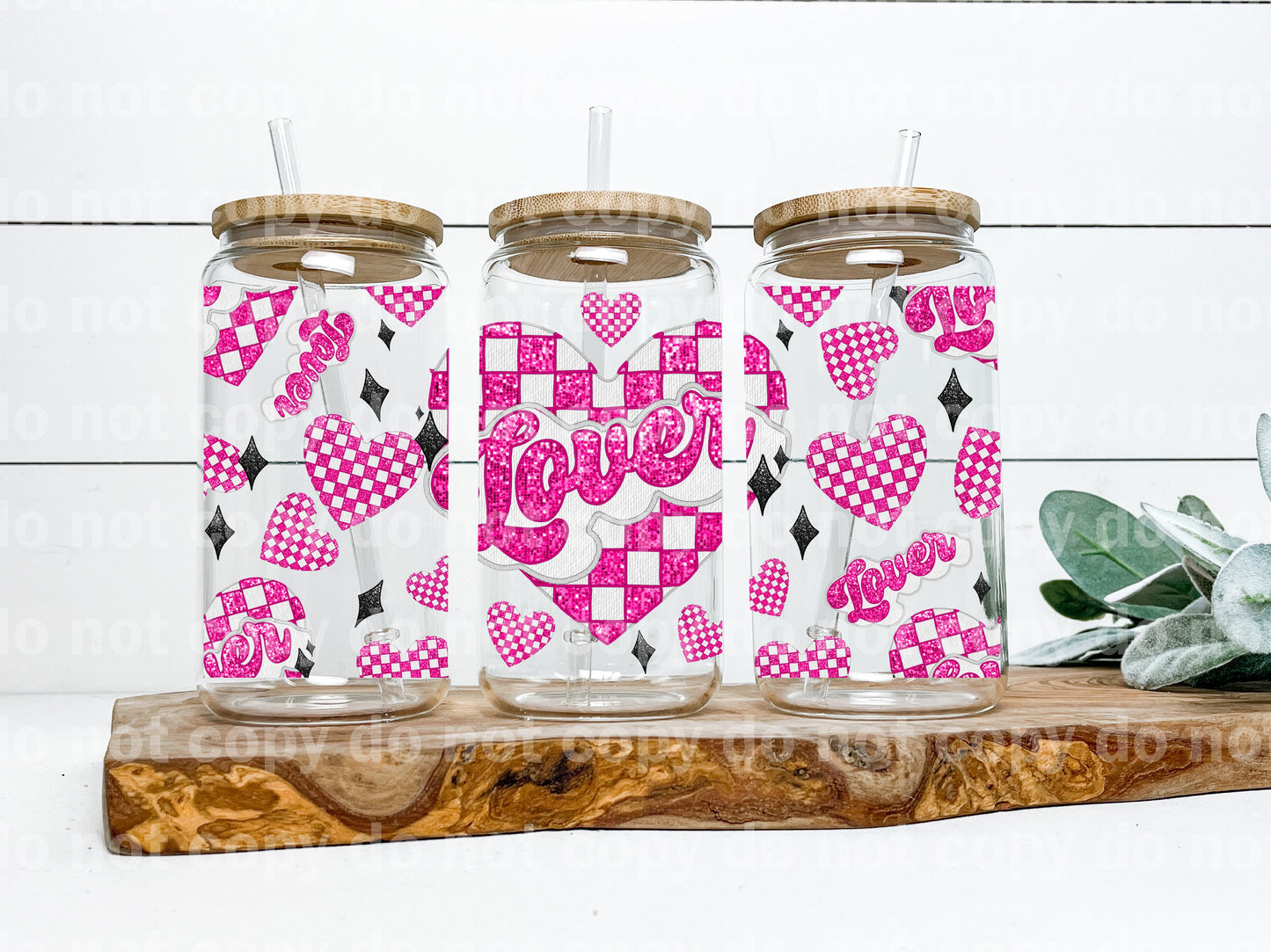 Lover Plaid Hearts 16oz Cup Wrap