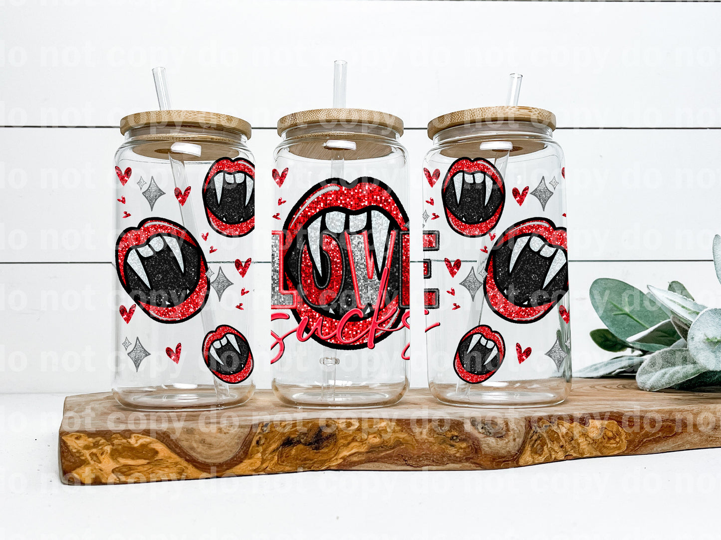 Love Sucks Fangs 16oz Cup Wrap