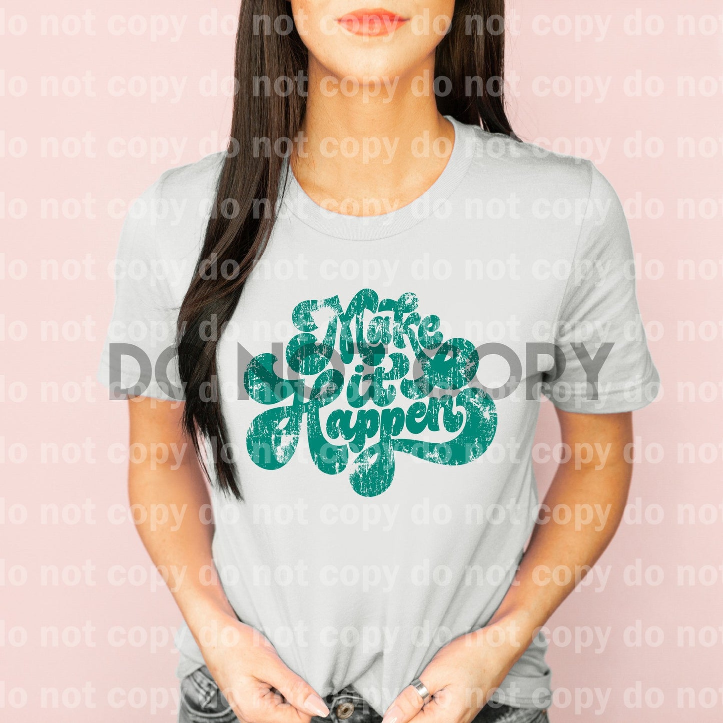 Make It Happen Retro Teal Color Dream Print or Sublimation Print