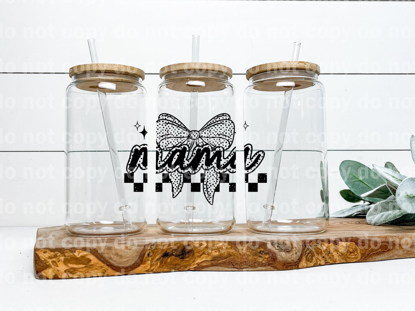Mama Checkered Bow Black/White