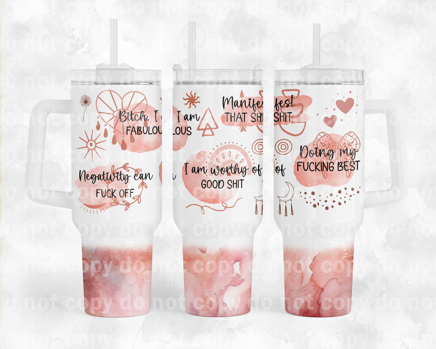 Manifest That Shit with Bottom Option 40oz Cup Wrap