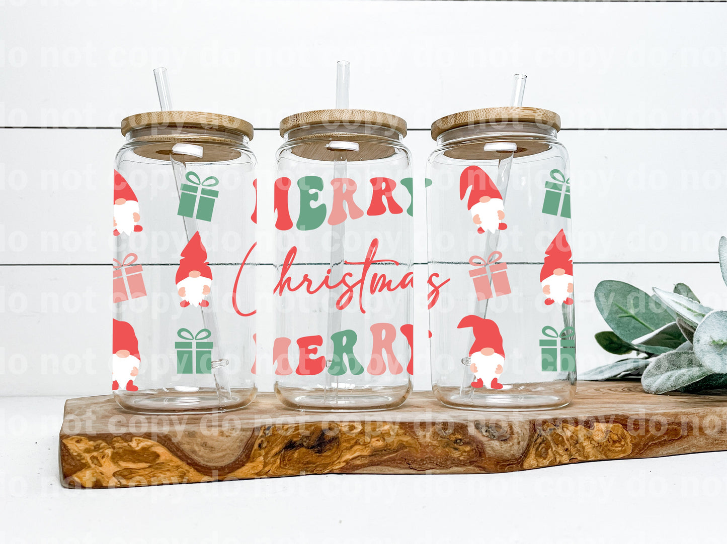 Merry Christmas Elf 16oz Cup Wrap