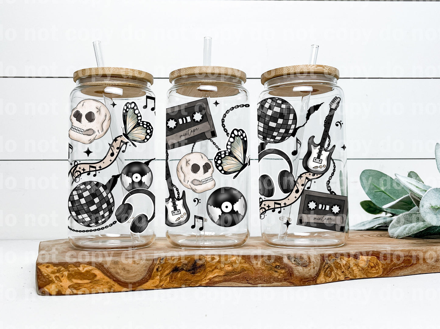 Mix Tape Skellie Music 16oz Cup Wrap
