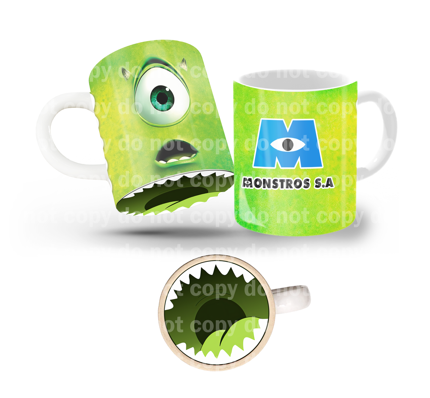 Monster Tail Tilt & Sip Mug Wrap + Bottom Design Set