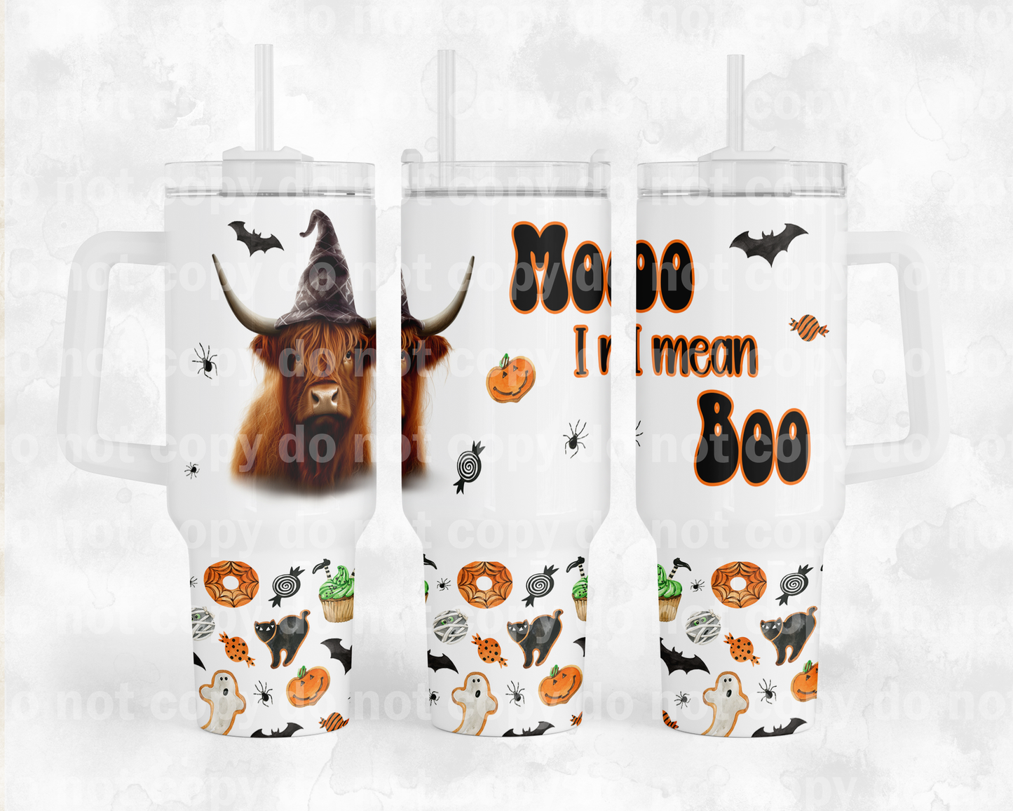 Moo I Mean Boo with Bottom Option 40oz Cup Wrap