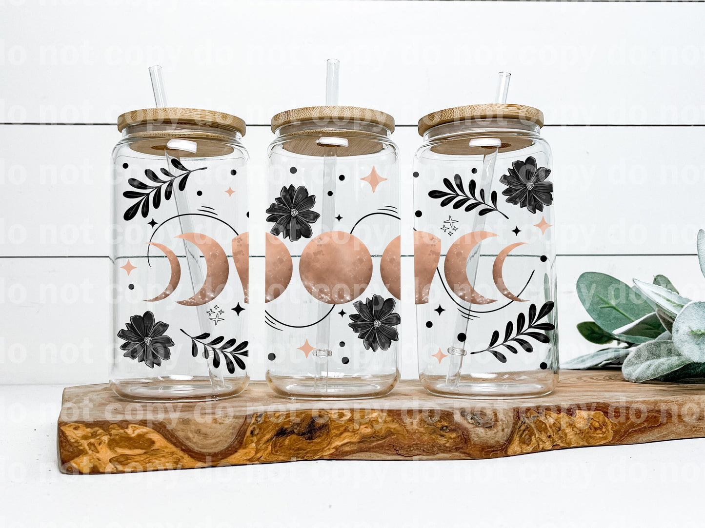 Moon Phases Brown 16oz Cup Wrap