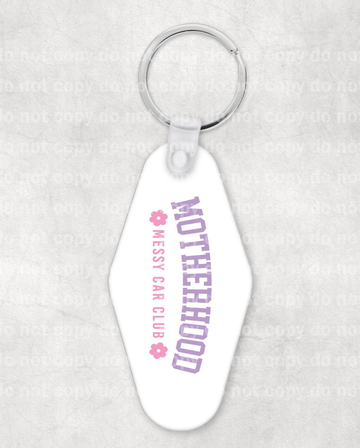 Motherhood Messy Car Club Keychain UV DTF Eco solvent or sublimation transfer 0.7 x 2