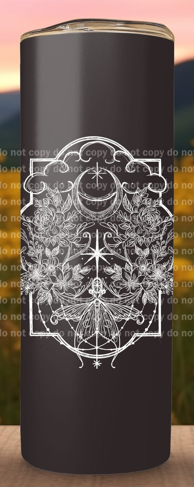 Celestial Floral Moth Decal