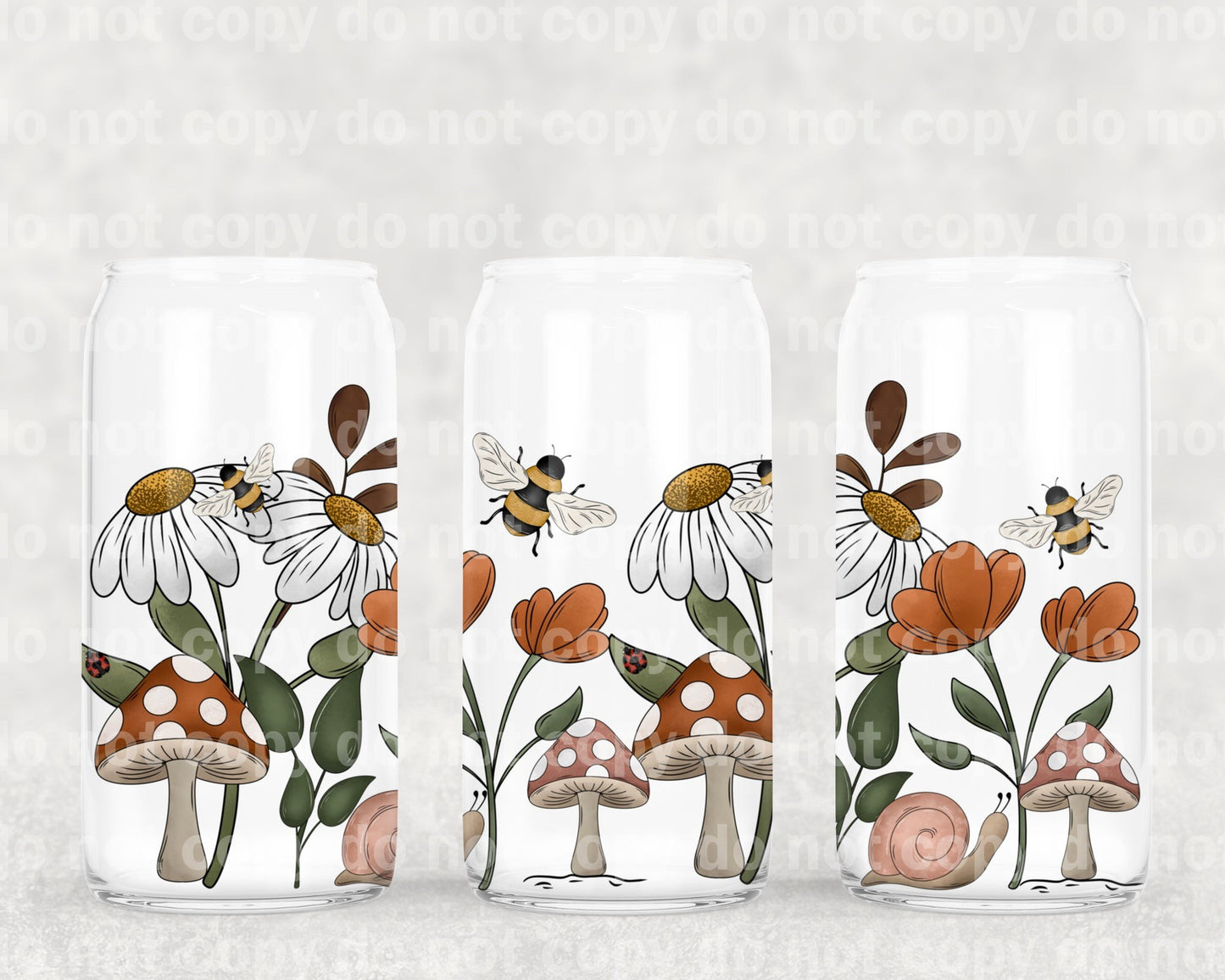 Mushrooms Flowers 16oz Cup Wrap