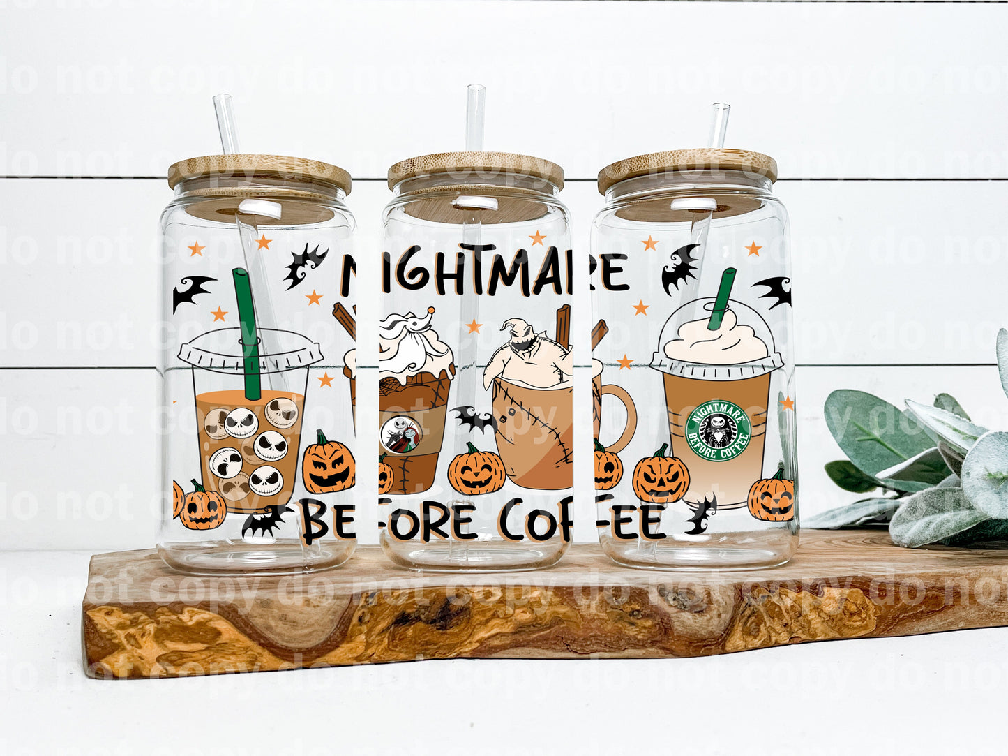 Nightmare Before Coffee 16oz Cup Wrap