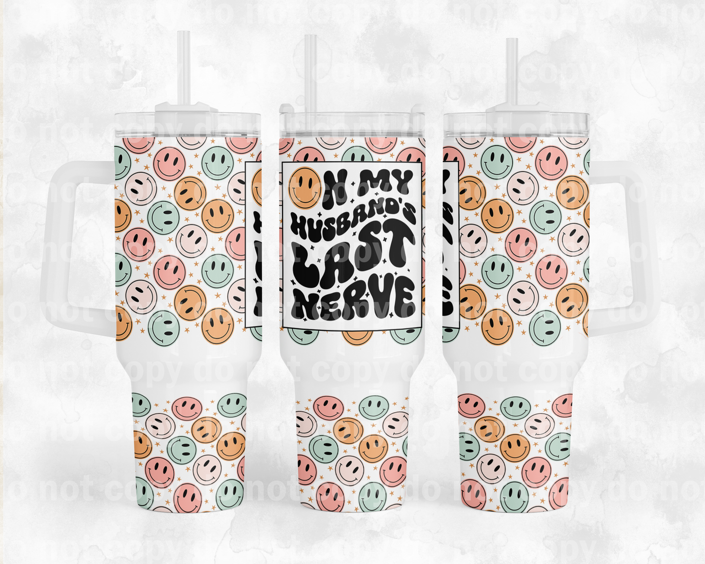 On My Husband's Last Nerve with Bottom Option 40oz Cup Wrap