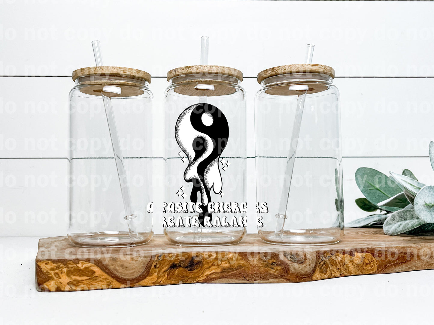 Opposite Energies Create Balance White Yin Yang