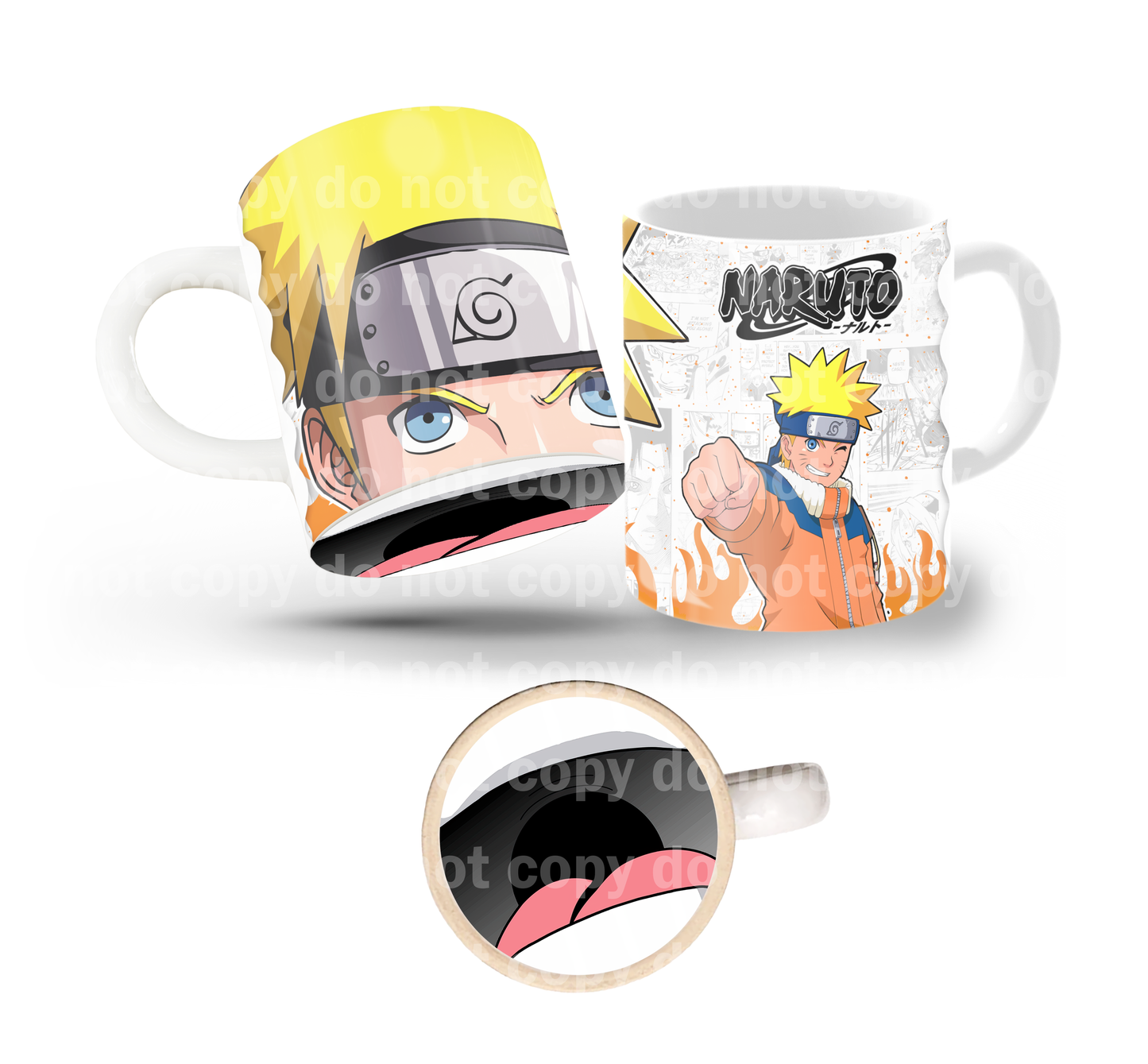 Orange Ninja Boy Tilt & Sip Mug Wrap + Bottom Design Set