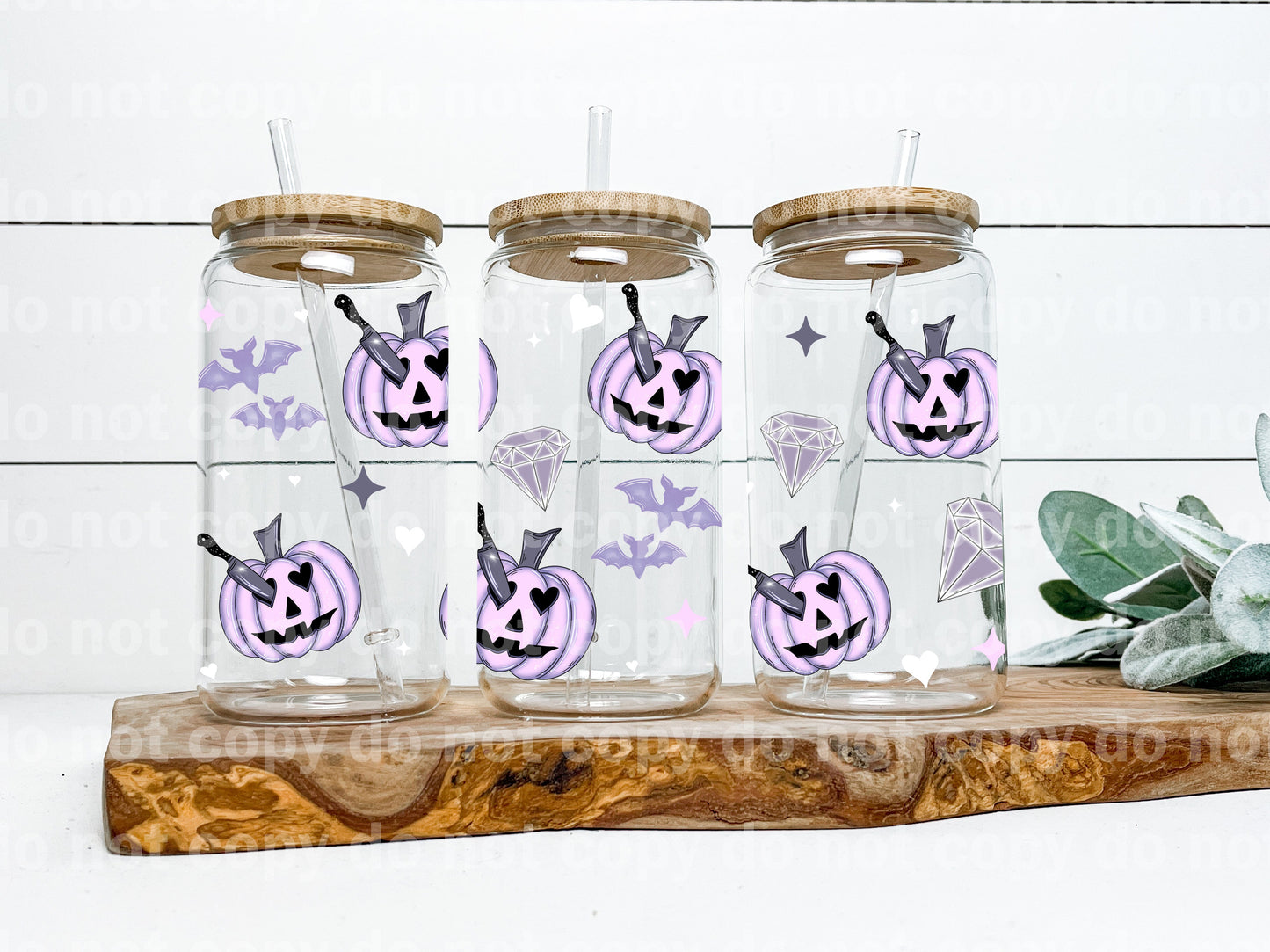 Pastel Pumpkin Black 16oz Cup Wrap