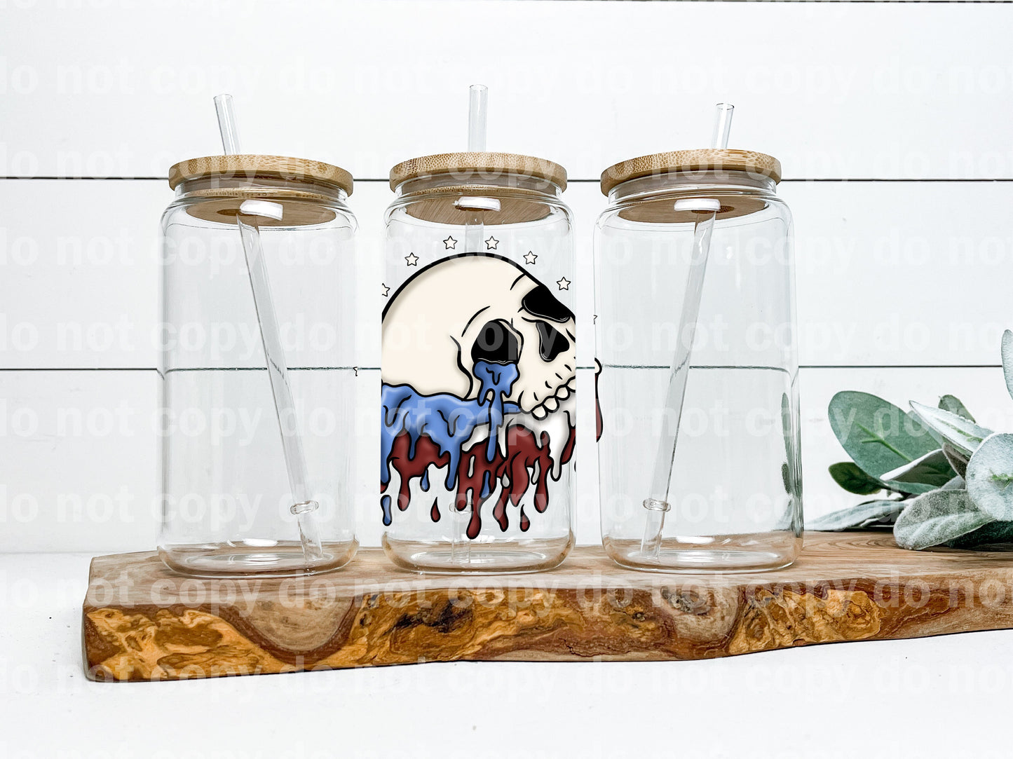 Patriotic Drippy Skull