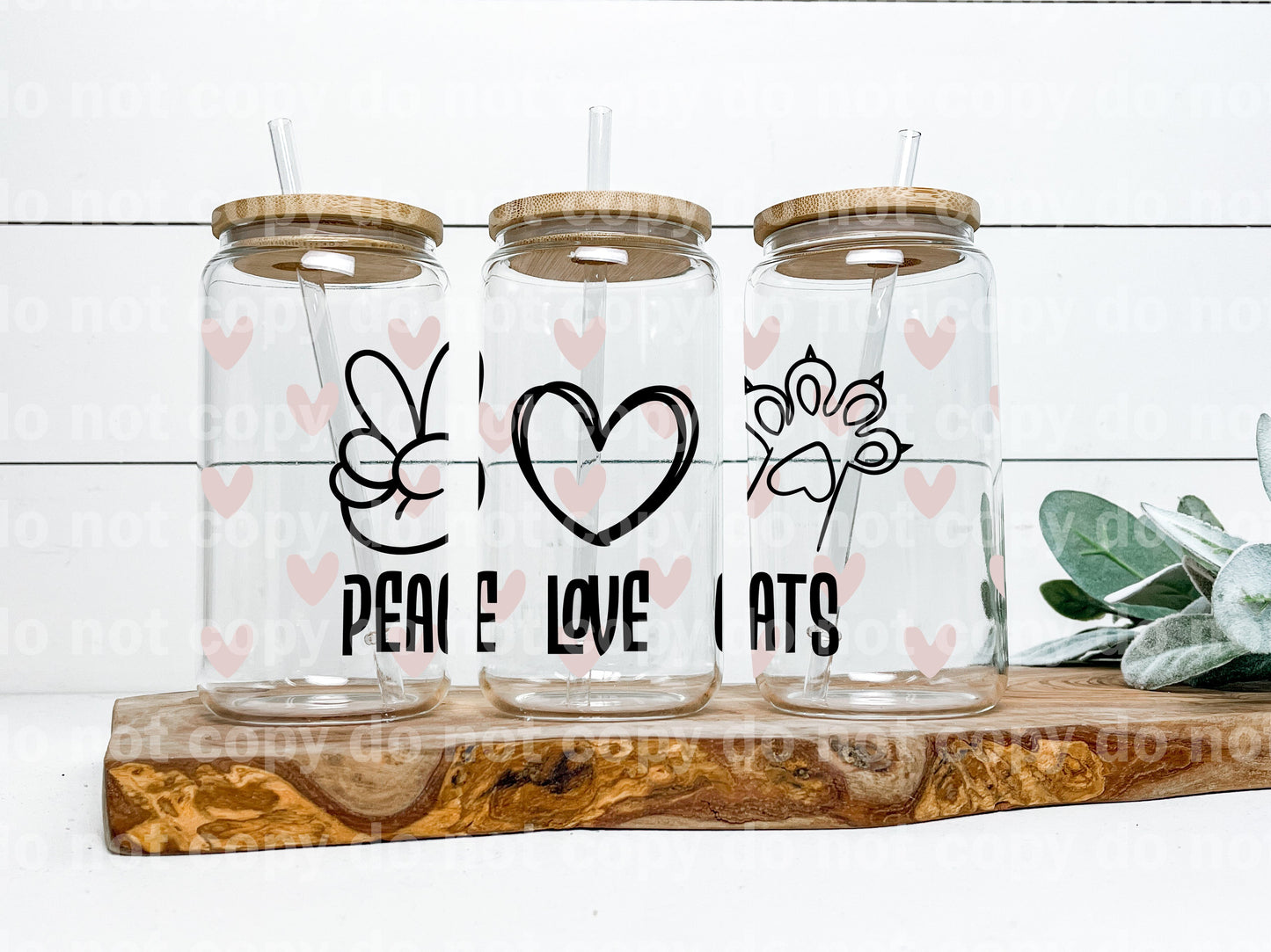 Peace Love Cats 16oz Cup Wrap
