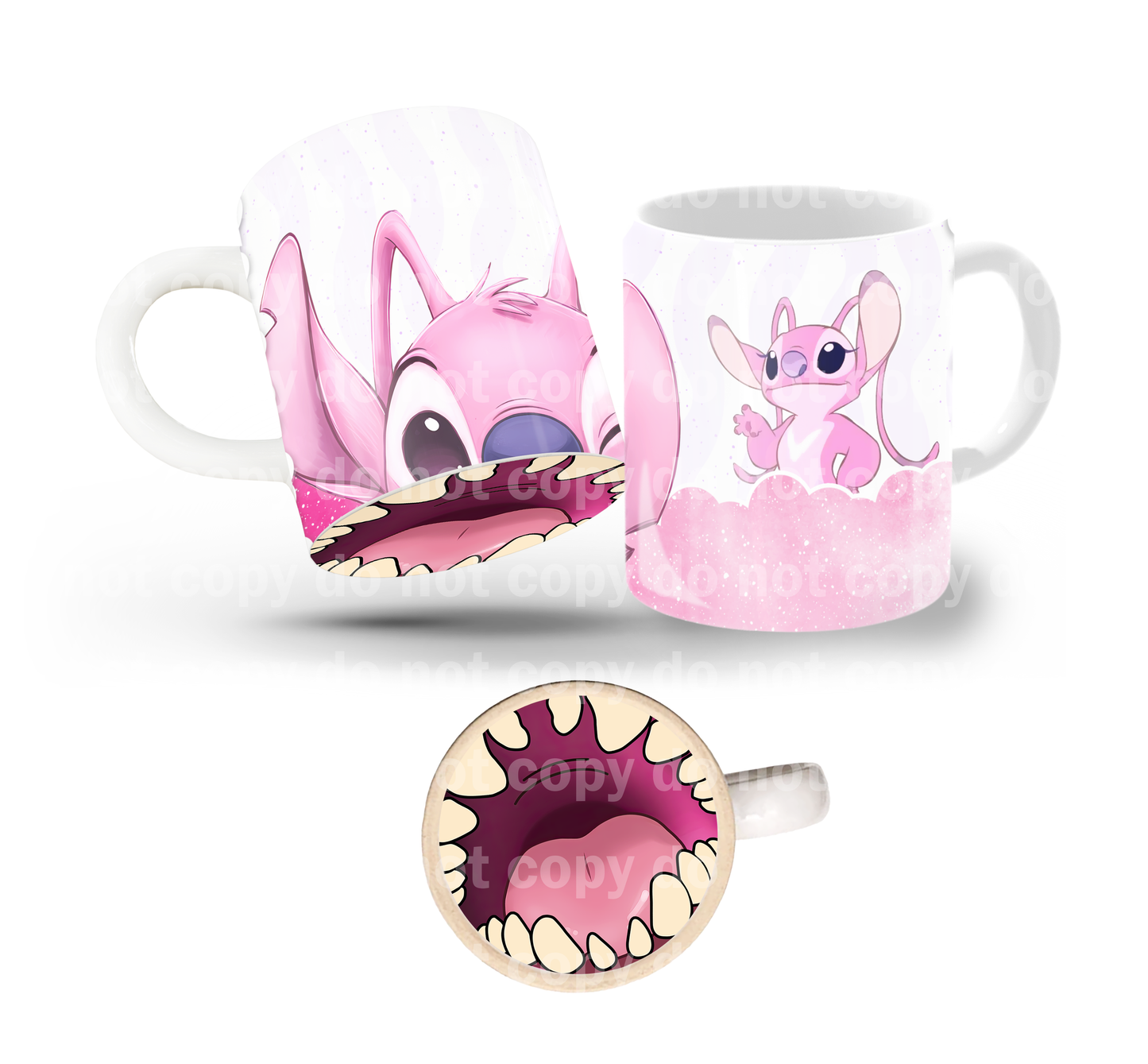 Pink Alien Tilt & Sip Mug Wrap + Bottom Design Set