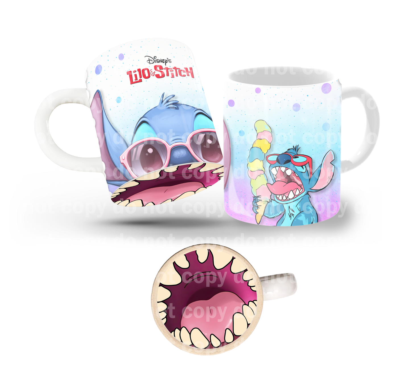 Pink Ear Alien Tilt & Sip Mug Wrap + Bottom Design Set