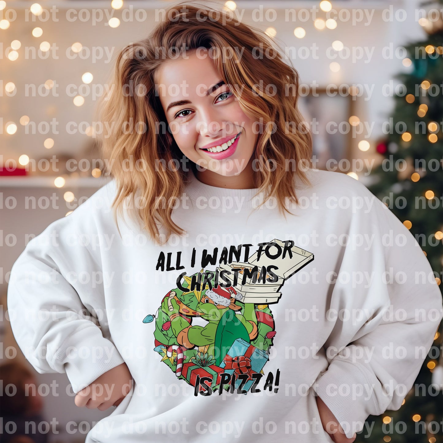 Todo lo que quiero para Navidad es impresión de pizza Dream o impresión por sublimación