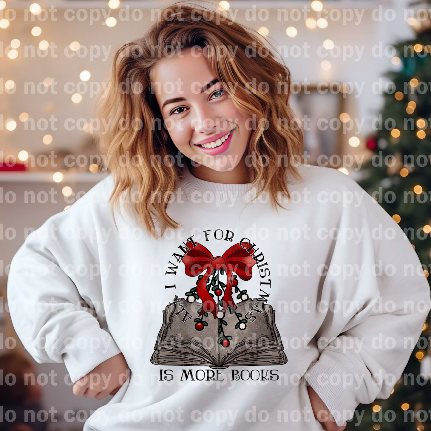 All I Want For Christmas Is More Books Dream Print or Sublimation Print