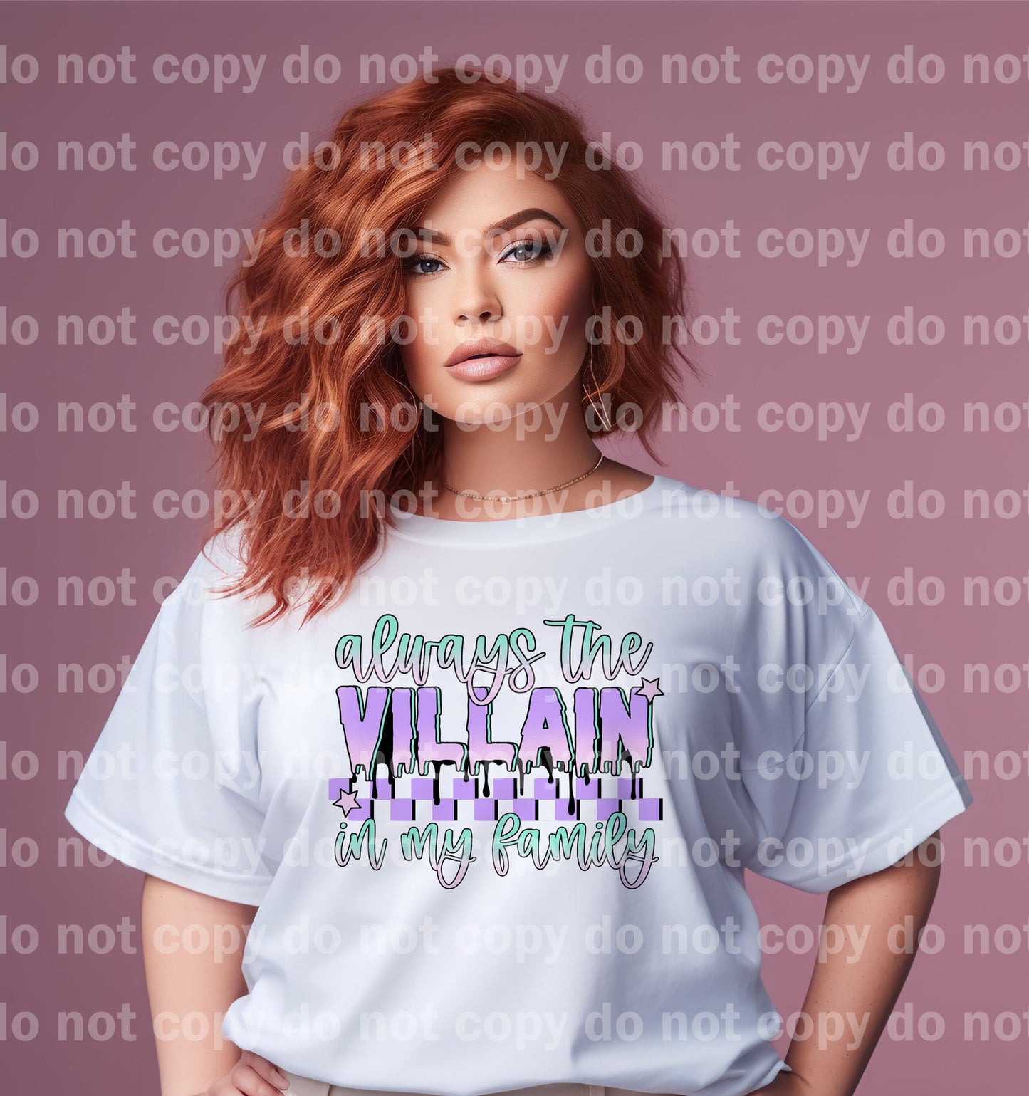 Always The Villain In My Family with Optional Two Rows Sleeve Designs Dream Print or Sublimation Print